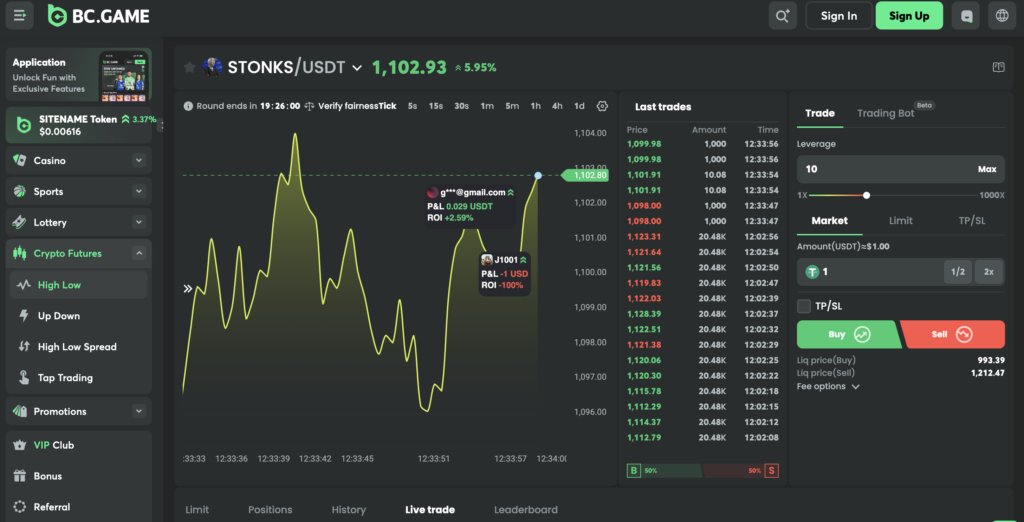 BC Game crypto features