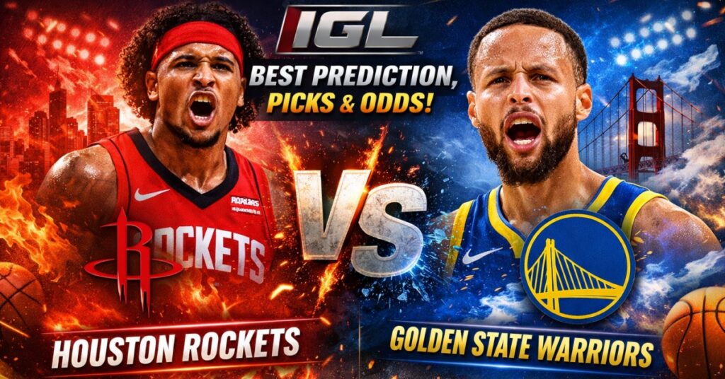 Houston Rockets vs Warriors game prediction highlighting defensive strategy and injuries by IGL.